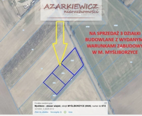 Działka na sprzedaż, Myśliborzyce - 105 000 zł